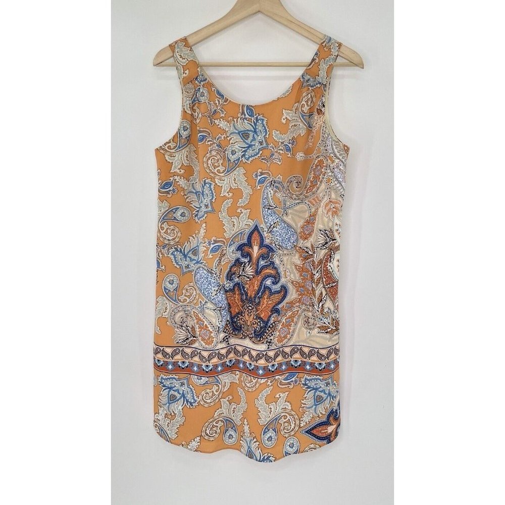 Lila Rose Women’s Scoop Neck Paisley Print Mini Slip Dress Size 2